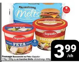 Pasquier Saputo Fromage Bocconcini ou Feta, 170g/200g ou en tranches Melts Armstrong 450g offer