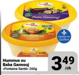 Pasquier Hummus ou Baba Gannouj Fontaine Santé offer