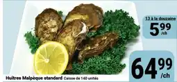 Pasquier Huitres Malpèque standard offer