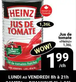 Pasquier Jus de tomate Heinz offer