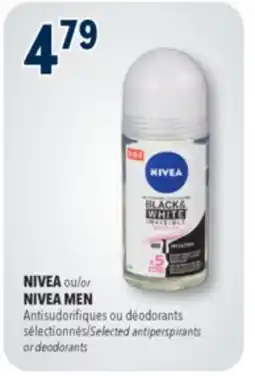 Familiprix NIVEA ou NIVEA MEN, Selected antiperspirants or deodorants offer
