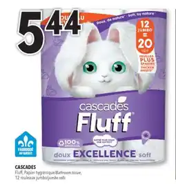 Familiprix Cascades Fluff Excellence soft bathroom tissue rolls - Jumbo 12un offer