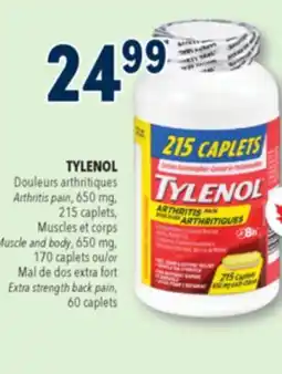 Familiprix TYLENOL, Arthritis pain, 650 mg, 215 caplets,Muscle and body, 650 mg, 170 caplets offer