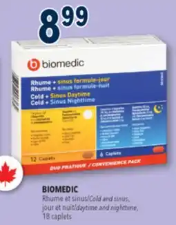 Familiprix BIOMEDIC Cold and sinus daytime and nighttime, 18caplets offer
