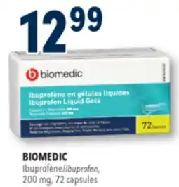 Familiprix Biomedic ibuprofen 200mg liquid gels 72un offer