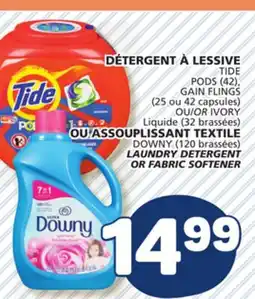 Marché Bonichoix TIDE PODS (42),GAIN FLINGS (25 ou 42 capsules) OR IVORY LAUNDRY DETERGENT OR FABRIC SOFTENER offer