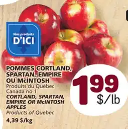 Marché Bonichoix CORTLAND, SPARTAN, EMPIRE OR McINTOSH APPLES offer