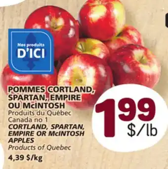 Marché Bonichoix CORTLAND, SPARTAN, EMPIRE OR McINTOSH APPLES offer