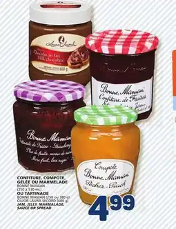 Marché Bonichoix BONNE MAMAN OR LAURA SECORD (600 g) JAM, JELLY, MARMALADE, SAUCE OR SPREAD offer