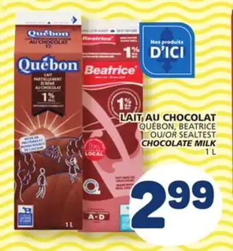 Marché Bonichoix QUÉBON, BEATRICE OR SEALTEST CHOCOLATE MILK offer