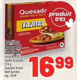 Metro BURRITOS AU BOEUF QUESADA | QUESADA FROZEN BEEF BURRITOS offer
