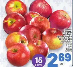 Metro POMMES CORTLAND, MCINTOSH, SPARTAN, EMPIRE OU ROYAL GALA | APPLES offer