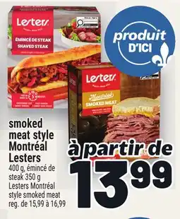 Metro SMOKED MEAT STYLE MONTRÉAL LESTERS | LESTERS MONTRÉAL STYLE SMOKED MEAT offer