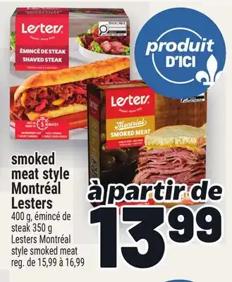 Metro SMOKED MEAT STYLE MONTRÉAL LESTERS | LESTERS MONTRÉAL STYLE SMOKED MEAT offer