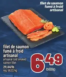 Metro FILET DE SAUMON FUMÉ À FROID ARTISANAL | ARTISANAL COLD SMOKED SALMON FILLET offer