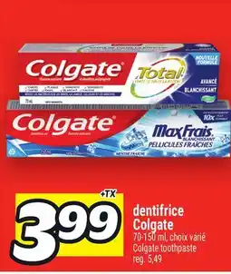 Metro DENTIFRICE COLGATE | COLGATE TOOTHPASTE offer