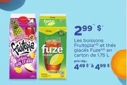 Metro LES BOISSONS FRUITOPIA ET THÉS GLACÉS FUZE EN CARTON offer