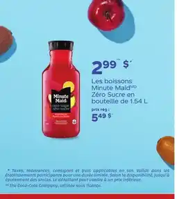 Metro LES BOISSONS MINUTE MAID ZÉRO SUCRE EN BOUTEILLE offer