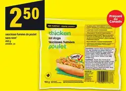 Maxi SAUCISSES FUMÉES DE POULET SANS NOM , 450 G offer
