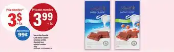 Maxi BARRES DE CHOCOLAT LINDT SWISS CLASSIC, 100 g offer