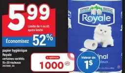 Maxi PAPIER HYGIÉNIQUE ROYALE, 15=30 rouleaux offer