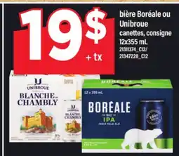 Maxi BIÈRE BORÉALE OU UNIBROUE, 12x355 mL offer