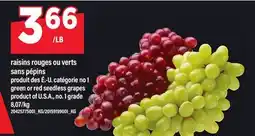 Maxi RAISINS ROUGES OU VERTS SANS PÉPINS | GREEN OR RED SEEDLESS GRAPES offer