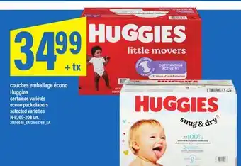 Maxi COUCHES EMBALLAGE ÉCONO HUGGIES | ECONO PACK DIAPERS, N-8, 60-208 UN offer