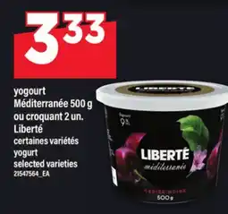 Maxi YOGOURT MÉDITERRANÉE, 500 G OU CROQUANT, 2 UN. LIBERTÉ | YOGURT offer