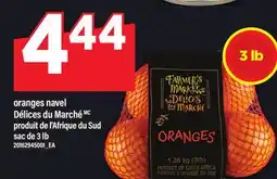 Maxi ORANGES NAVEL DÉLICES DU MARCHÉ, SAC DE 3 LB offer