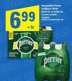 Maxi EAU GAZÉIFIÉE PERRIER OU MAISON PERRIER 8X330 ML OU 6X500 ML offer