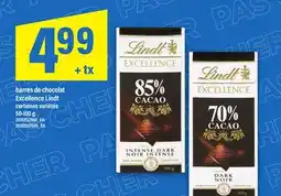 Maxi BARRES DE CHOCOLAT EXCELLENCE LINDT, 50-100 g offer