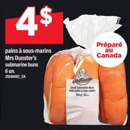 Maxi PAINS À SOUS-MARINS MRS DUNSTER'S SUBMARINE BUNS, 6 UN offer