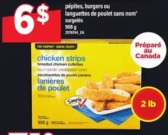 Maxi PÉPITES, BURGERS OU LANGUETTES DE POULET SANS NOM , 908 G offer