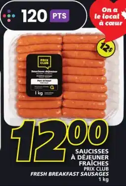 IGA PRIX CLUB FRESH BREAKFAST SAUSAGES offer