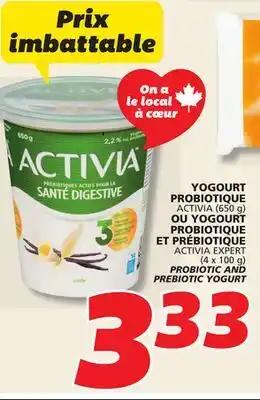 IGA ACTIVIA PROBIOTIC AND PREBIOTIC YOGURT offer