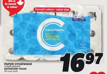 IGA COMPLIMENTS BATHROOM TISSUE offer