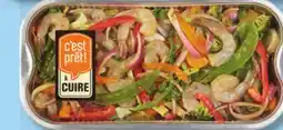 IGA C'EST PRÊT! À CUIRE! SHRIMP OR SALMON TRAY WITH VEGETABLES offer