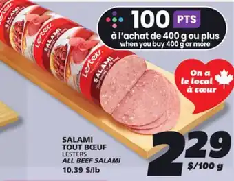 IGA LESTERS ALL BEEF SALAMI offer
