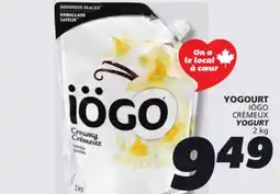 IGA IÖGO CRÉMEUX YOGURT offer