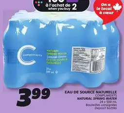 IGA COMPLIMENTS NATURAL SPRING WATER offer