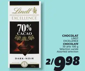 IGA LINDT EXCELLENCE CHOCOLATE offer