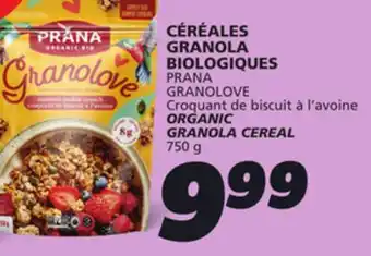 IGA PRANA GRANOLOVE ORGANIC GRANOLA CEREAL offer