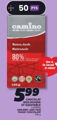 IGA CAMINO ORGANIC AND FAIR TRADE CHOCOLATE offer