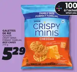 IGA QUAKER CRISPY MINIS FORMAT FAMILIAL RICE CAKES offer