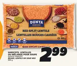 IGA DUNYA HARVEST BEANS, LENTILS OR SOUP MIX offer