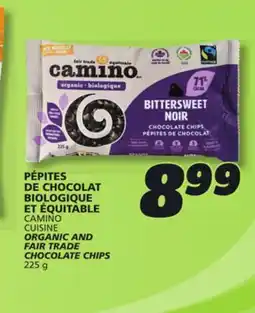 IGA CAMINO CUISINE ORGANIC AND FAIR TRADE CHOCOLATE CHIPS offer