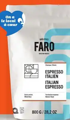 IGA BRÛLERIES FARO COFFEE BEANS OR GROUND COFFEE offer