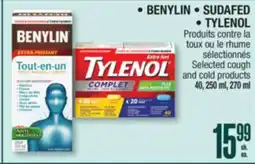 Jean Coutu BENYLIN, SUDAFED, TYLENOL Selected cough and cold products offer