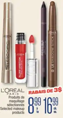 Jean Coutu L'ORÉAL PARIS Selected makeup products offer